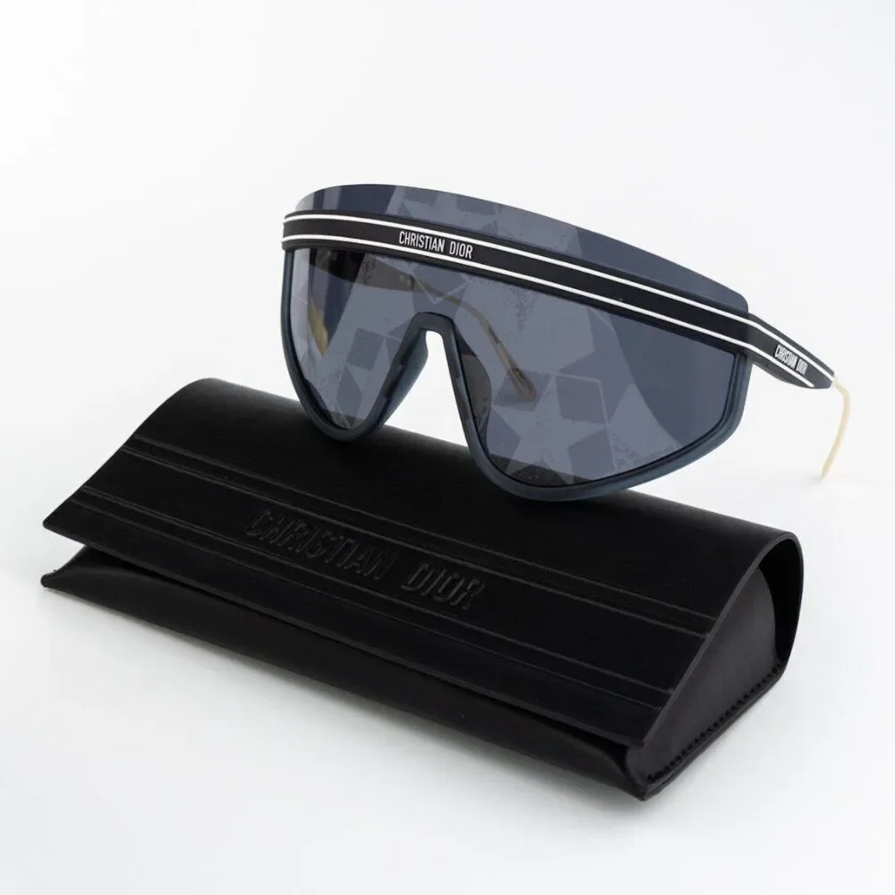 Dior Women Sunglasses Matte Blue Silver Mirrored DIORCLUB M2U 31B7 BRAND NEW